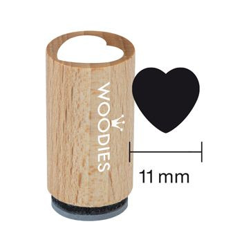 Woodies Mini Holzstempel, Ø 15 mm, Herz