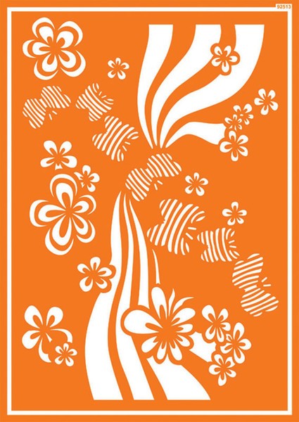 Javana Textil-Schablone Flower Power, DIN A4