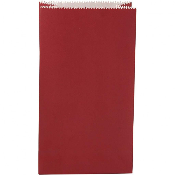 Papiertüten Rot, 10 Stück, 17cm x 5 x 9,5cm