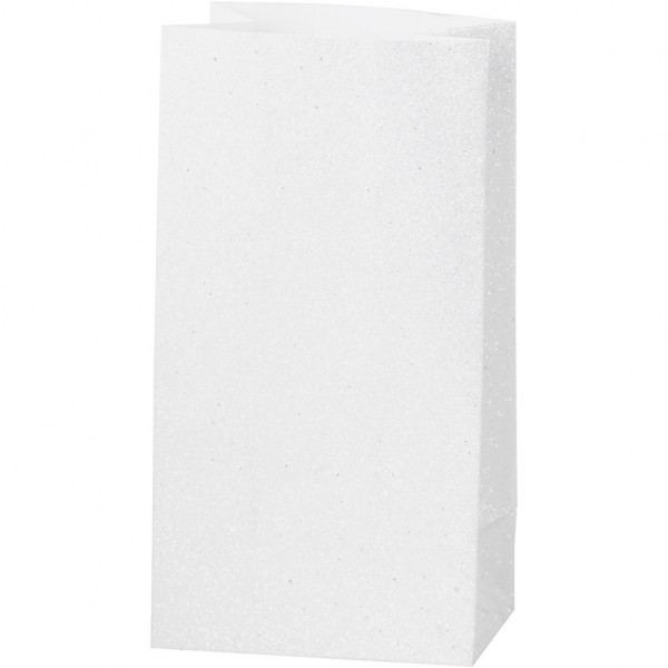 Papiertüten, Größe 17x6x9 cm, Weiß, 8 Stück
