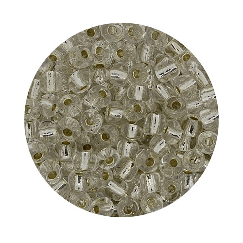 Rocailles aus China, 17gr. Dose, 4mm, kristall silbereinzug