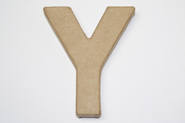 Buchstabe Y, 10 x 1 cm, aus Pappmachè