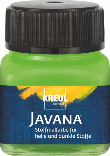 KREUL Javana Stoffmalfarbe für helle und dunkle Stoffe 20 ml, Blattgrün