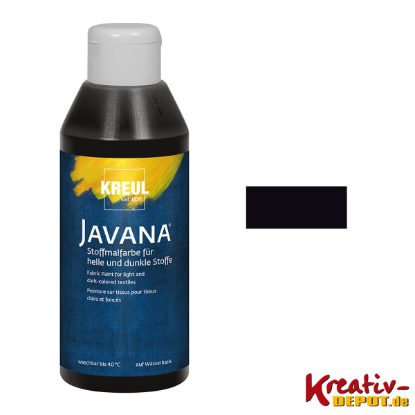 KREUL Javana Stoffmalfarbe für helle und dunkle Stoffe 250 ml - schwarz
