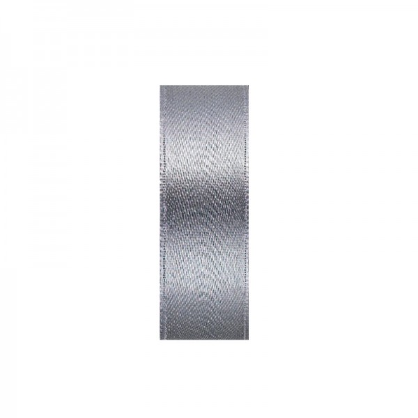 Satinband, doppelseitig, Länge 10 m, Breite 10 mm, grau/silber