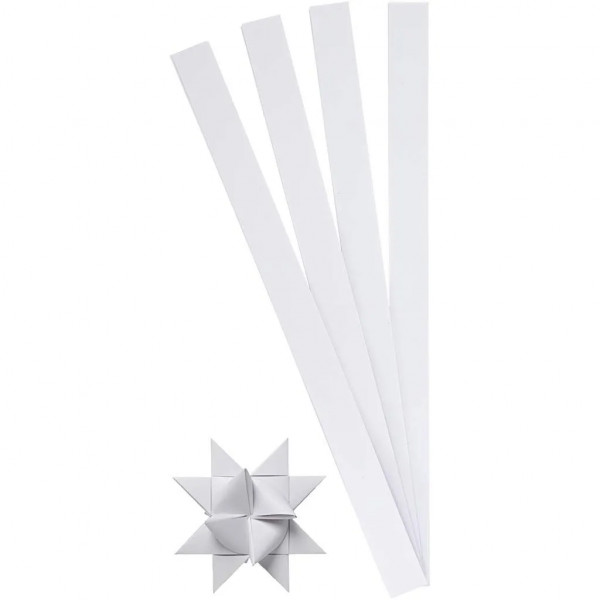 Papierstreifen für Fröbelsterne, weiß 15mm, 100 St.