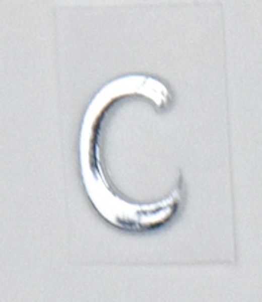 Wachsbuchstaben, 8 mm, 3 Stück, silber, C