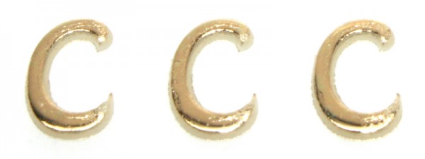 Wachsbuchstaben, 8 mm, 3 Stück, gold, C