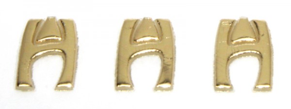 Wachsbuchstaben, 8 mm, 3 Stück, gold, H