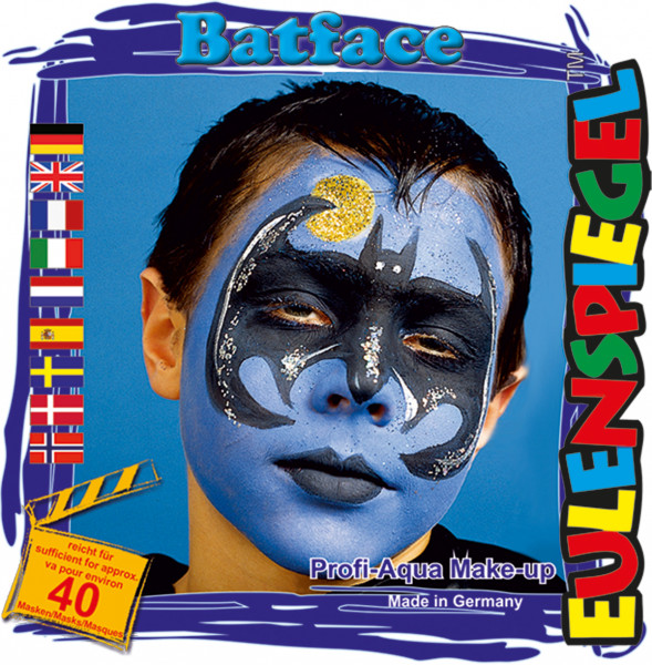 Eulenspiegel Schminkfarbe Motiv-Set Batface, 4 Farben