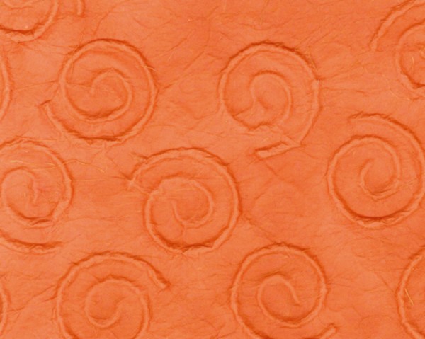 Naturpapier Spiralen geprägt, 50x70 cm, orange