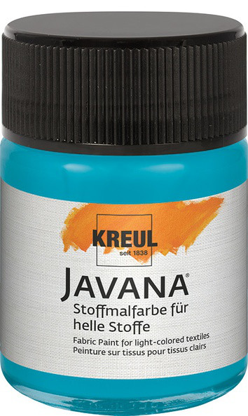 KREUL Javana Stoffmalfarbe für helle Stoffe, 50 ml, Türkisblau