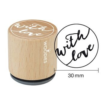 Woodies Holzstempel, Ø 30 mm, With love 2
