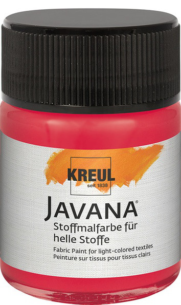 KREUL Javana Stoffmalfarbe für helle Stoffe, 50 ml, Karminrot