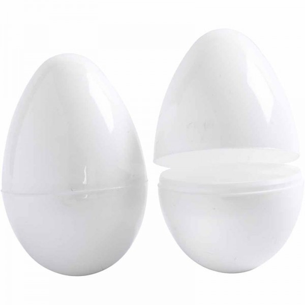 Kunststoff-Eier / Plastikei, 8,8 cm, 12 Stück, weiß