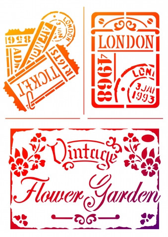 Viva Decor Universal-Schablone, DIN A4, Vintage Flower Garden