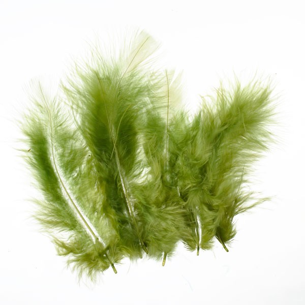 Marabufedern, ca. 10 cm, 20 St, oliv