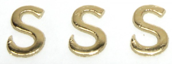 Wachsbuchstaben, 8 mm, 3 Stück, gold, S