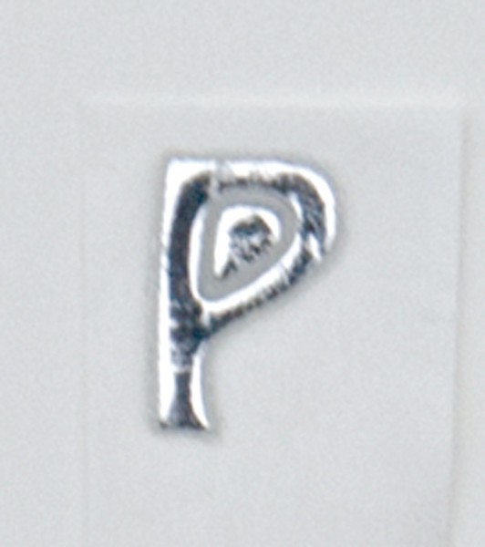 Wachsbuchstaben, 8 mm, 3 Stück, silber, P
