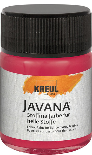 KREUL Javana Stoffmalfarbe für helle Stoffe, 50 ml, Rubinrot