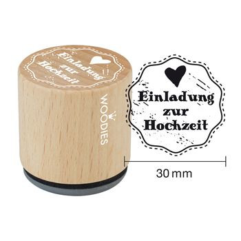 Woodies Holzstempel, Ø 30 mm, Einladung zur Hochzeit 1
