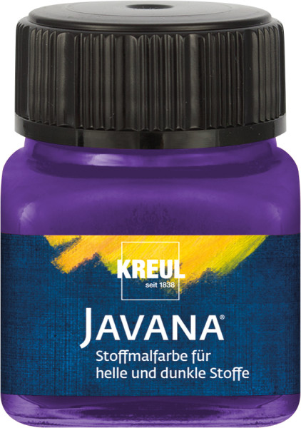 KREUL Javana Stoffmalfarbe für helle und dunkle Stoffe 20 ml, Violett