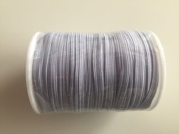 Flachgummi, ca. 6 mm breit, weiß, 50 mtr