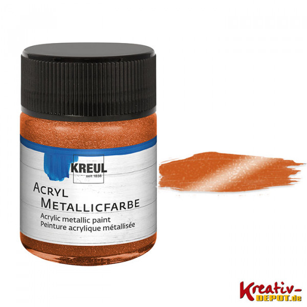 Kreul Acryl-Metallicfarbe, 50 ml, Kupfer