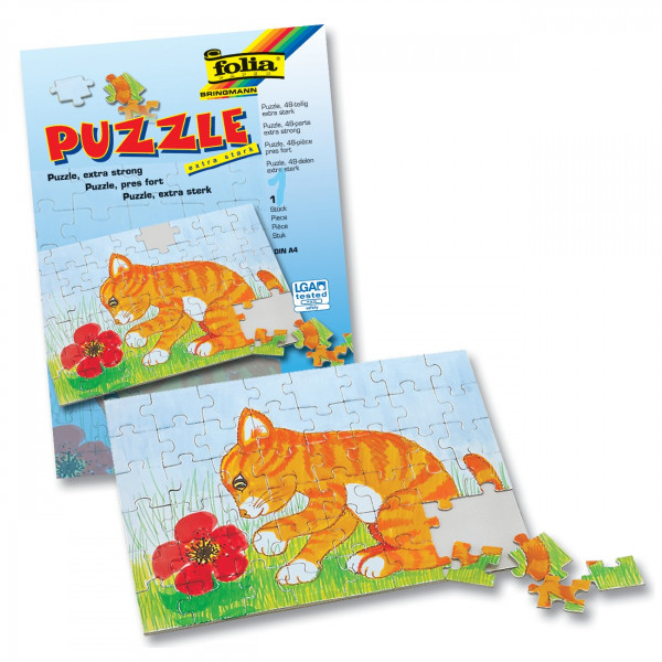 Puzzle, DIN A4, 48-tlg, weiß