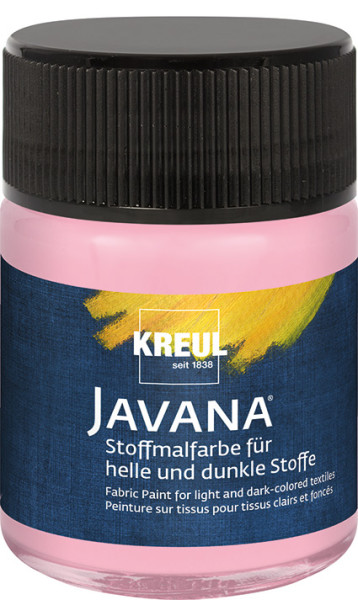 KREUL Javana Stoffmalfarbe für helle und dunkle Stoffe 50 ml, Rosè