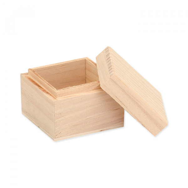 Holzbox, 6 x 6 cm, Höhe 5 cm
