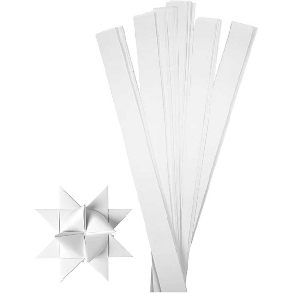 Papierstreifen für Fröbelsterne, weiß 25mm