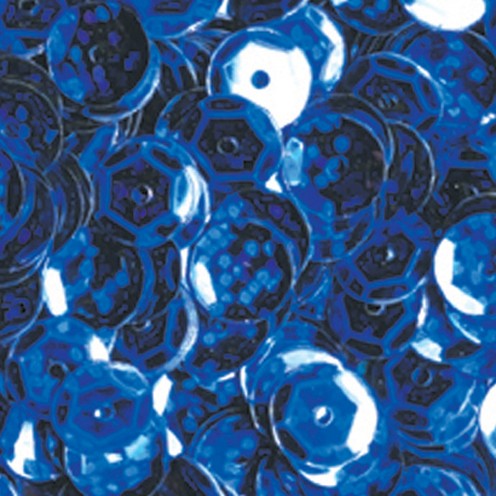Pailletten, rund, gewölbt, 6 mm, 4000 St, blau hologramm