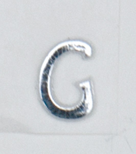 Wachsbuchstaben, 8 mm, 3 Stück, silber, G