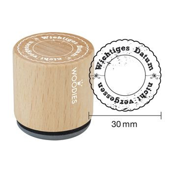 Woodies Holzstempel, Ø 30 mm, Wichtiges Datum