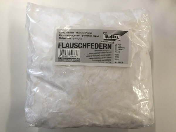 Flauschfedern / Bastelfedern Weiss 100 g
