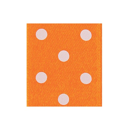Satinband Punktedruck - doppelseitig, 10mm - orange