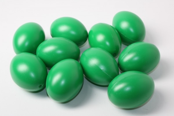 Kunststoff-Eier / Plastikei, 6 cm, 10 Stück, grün