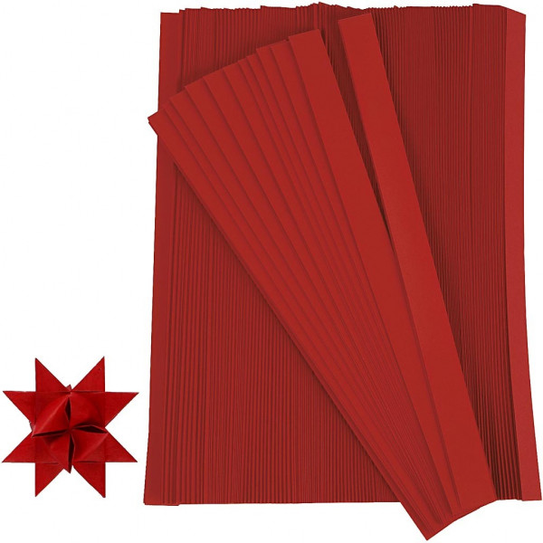 Papierstreifen für Fröbelsterne, rot 10mm, 500 St.