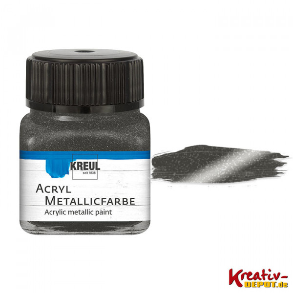 Kreul Acryl-Metallicfarbe, 20 ml, Metallic-Anthrazit