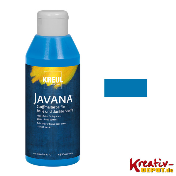 KREUL Javana Stoffmalfarbe für helle und dunkle Stoffe 250 ml - blau