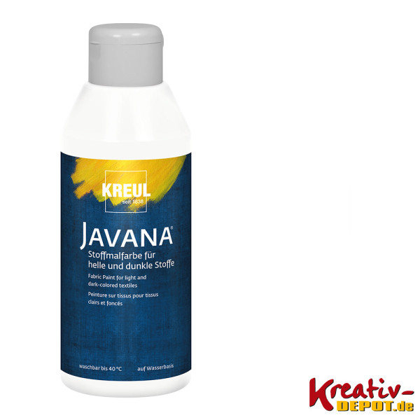 KREUL Javana Stoffmalfarbe für helle und dunkle Stoffe 250 ml - weiß