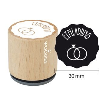 Woodies Holzstempel, Ø 30 mm, Einladung