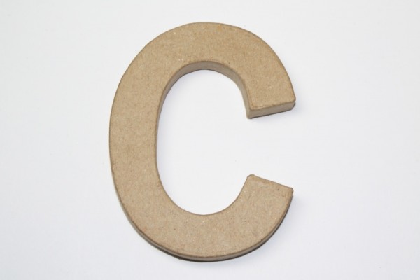 Buchstabe C, 10 x 1 cm, aus Pappmachè