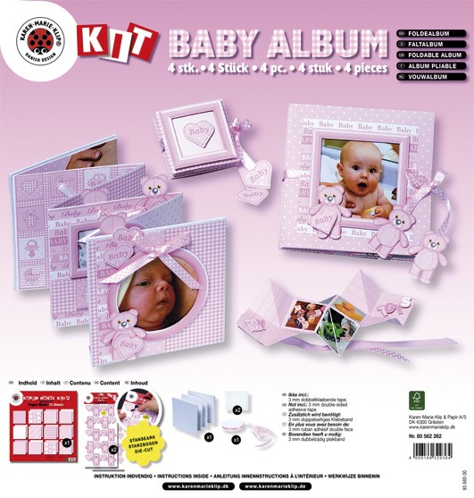 Bastelset Baby Album, babyrosa