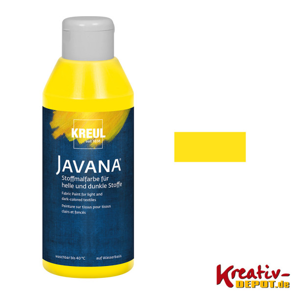 KREUL Javana Stoffmalfarbe für helle und dunkle Stoffe 250 ml - gelb