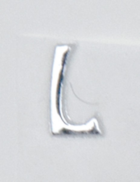 Wachsbuchstaben, 8 mm, 3 Stück, silber, L