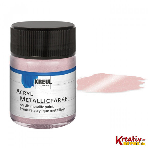 Kreul Acryl-Metallicfarbe, 50 ml, Rosegold