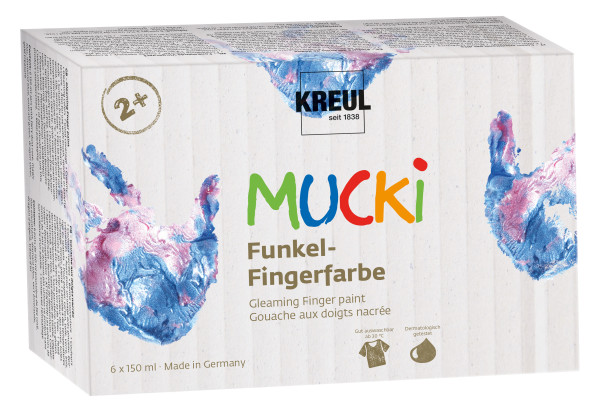 KREUL MUCKI Funkel-Fingerfarben 6er Set