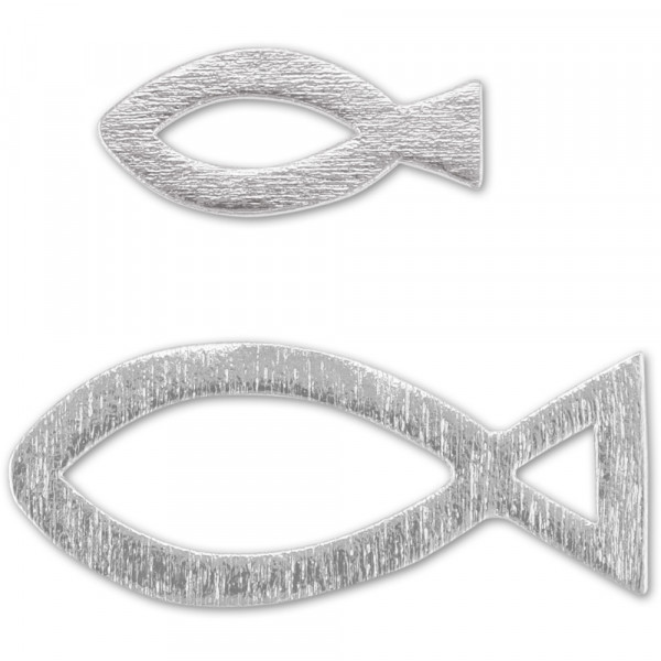 Deko-Fisch/Christenfisch, 24 Stück, silber